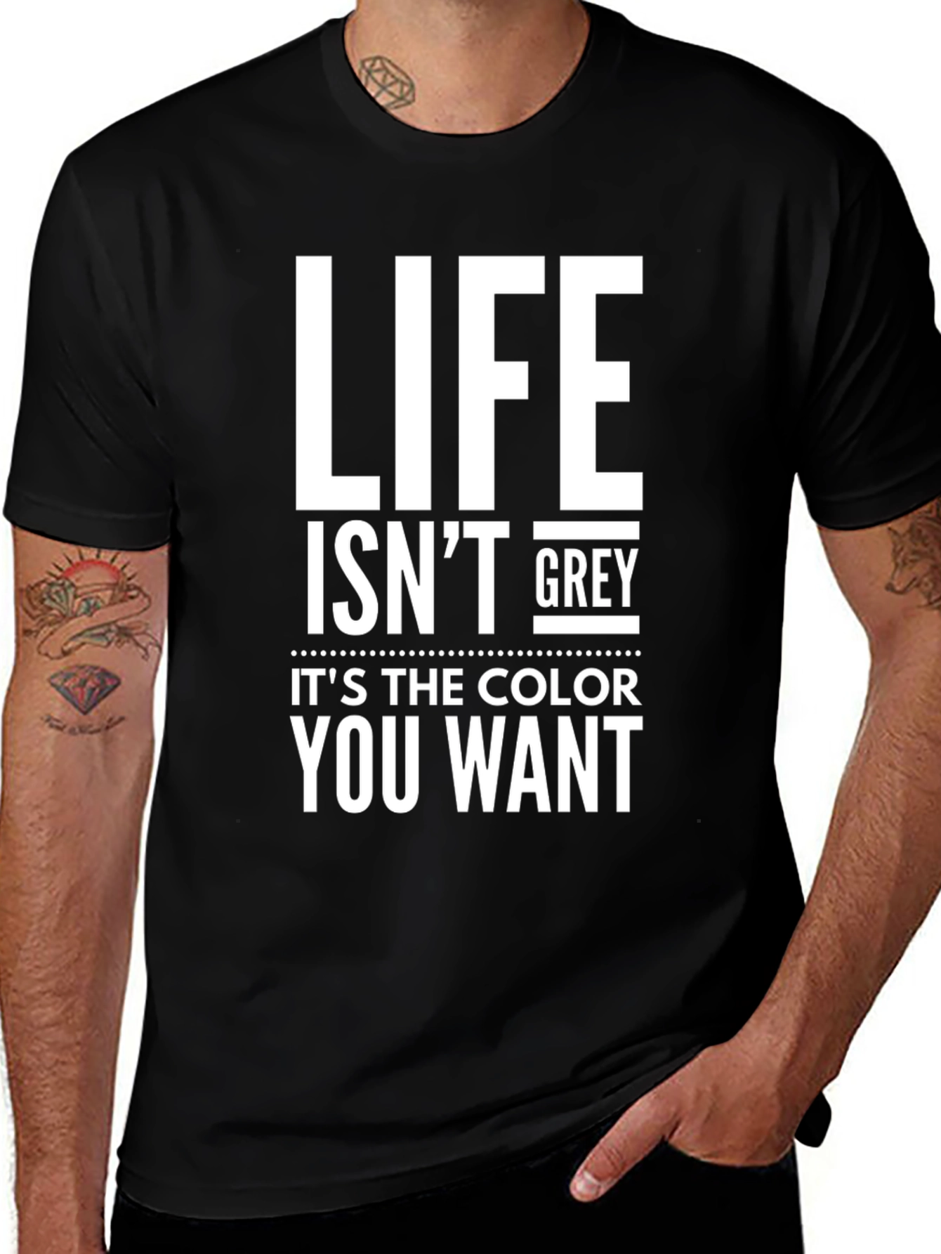 Life Isnt Grey Black Graphic Tee