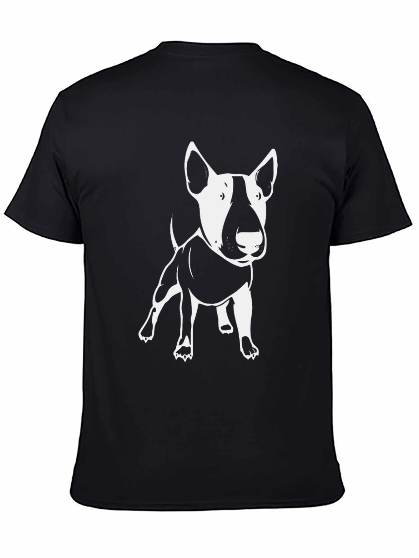 Bull Terrier Graphic Tee - Black Cotton T-Shirt