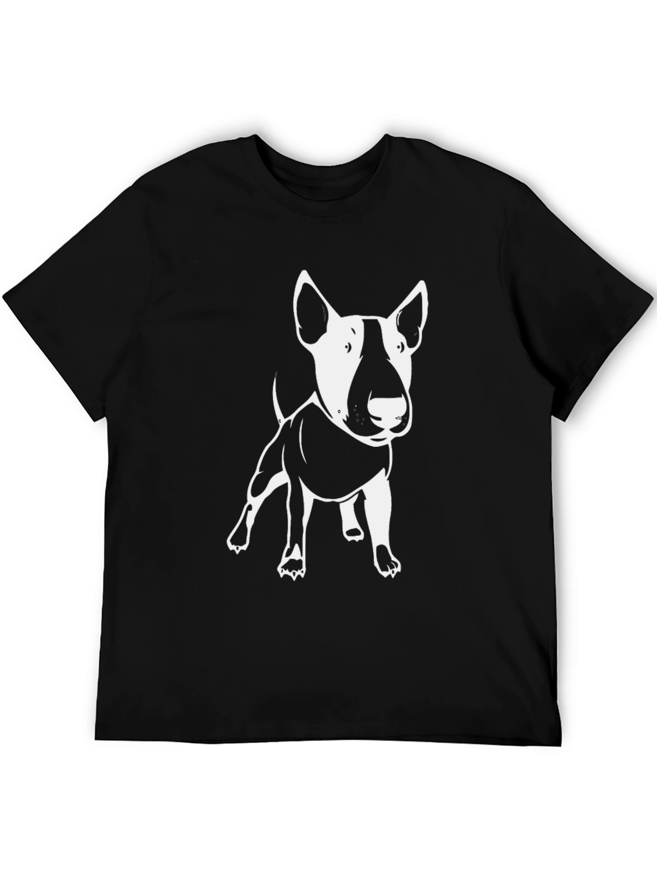 Bull Terrier Graphic Tee - Black Cotton T-Shirt