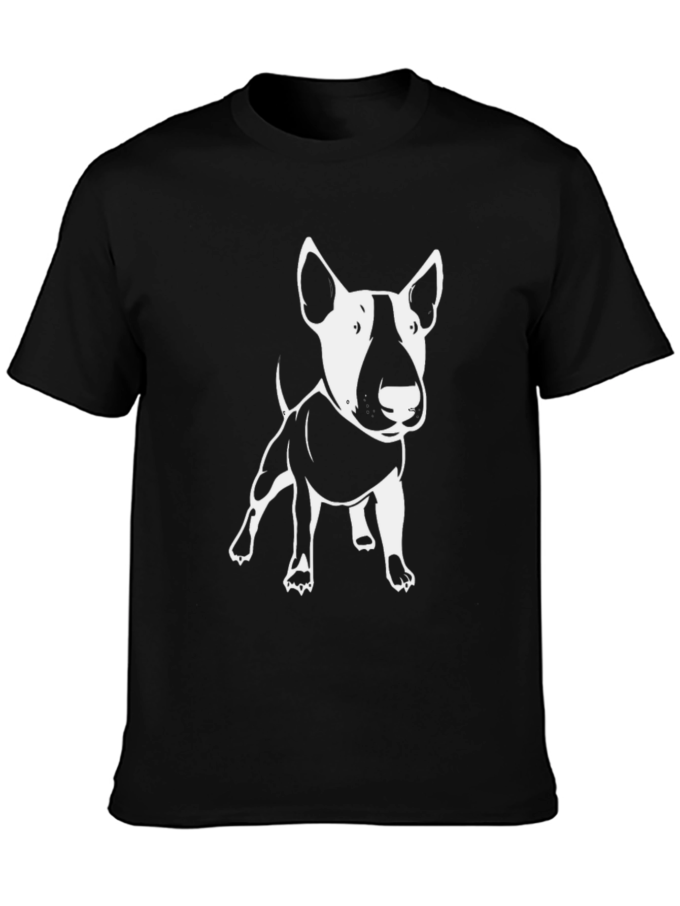 Bull Terrier Graphic Tee - Black Cotton T-Shirt