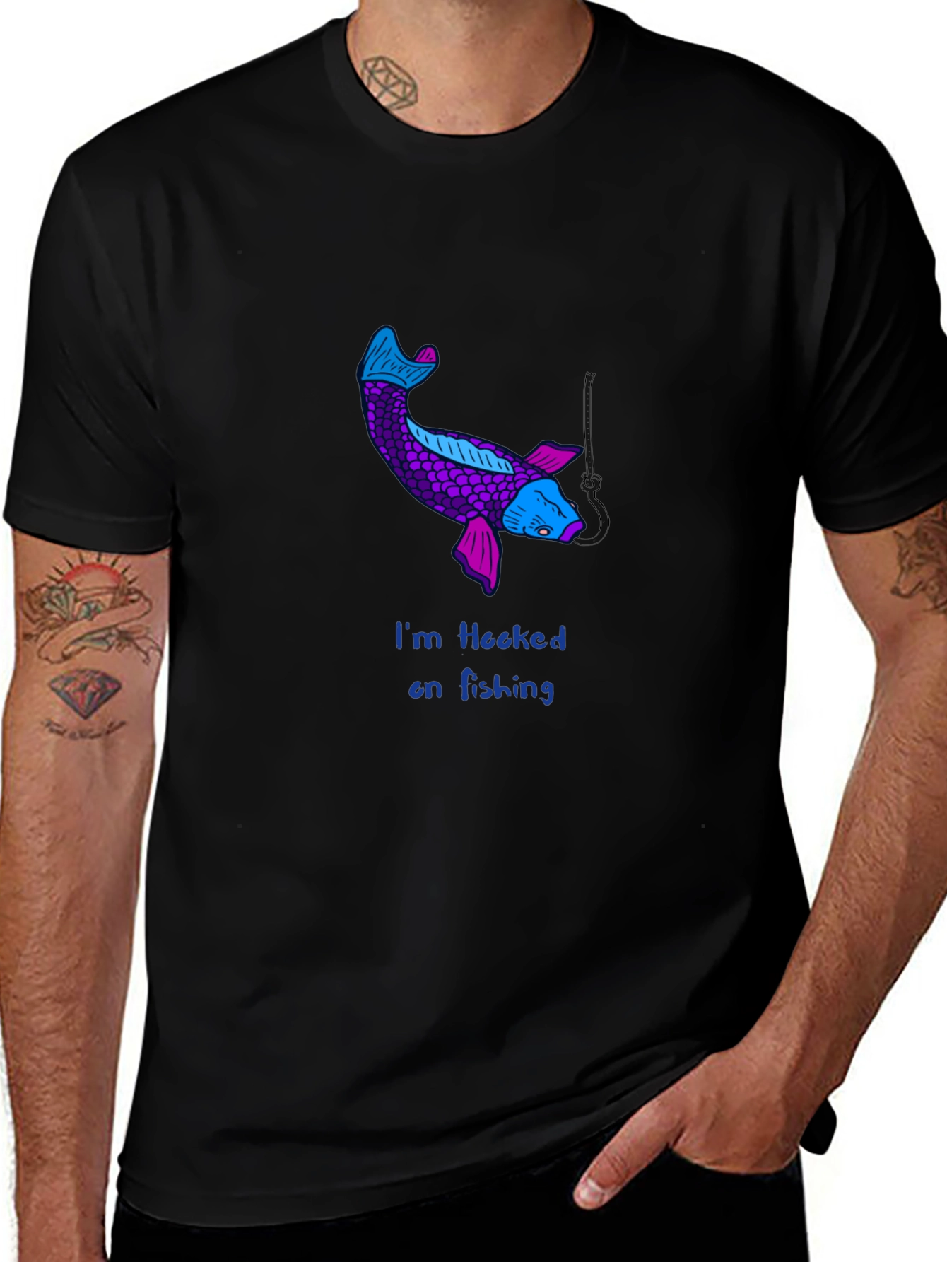 Hooked on Fishing Koi Graphic Tee