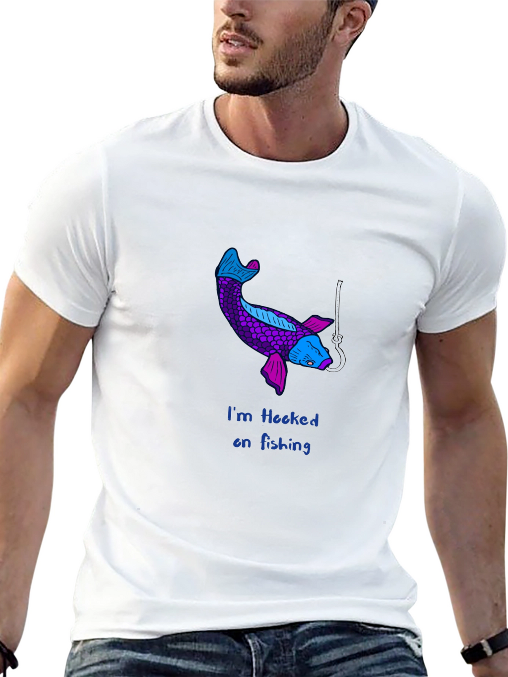 Hooked on Fishing Koi Graphic Tee