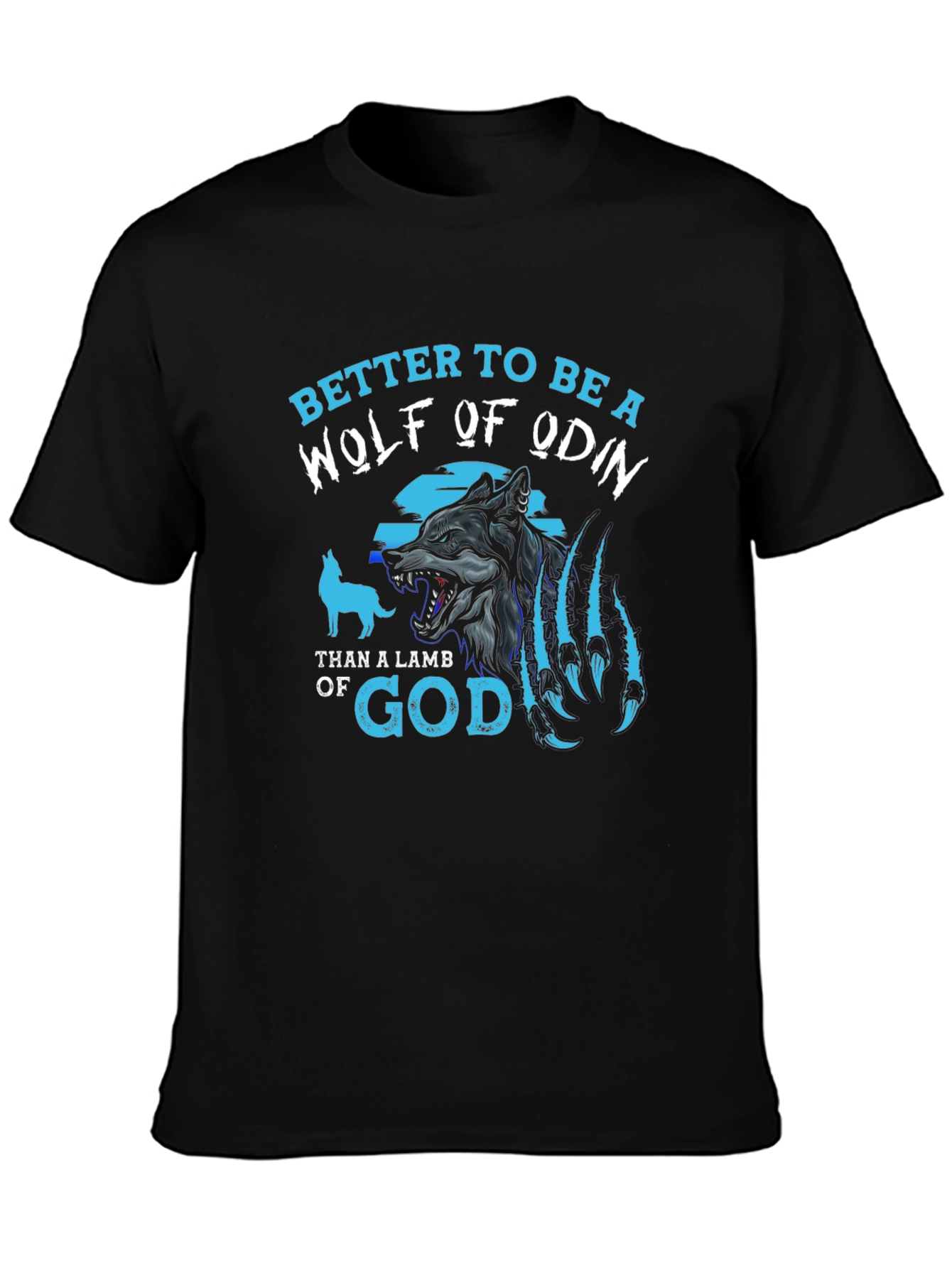 Wolf of Odin Graphic Tee - Black Viking Style Shirt