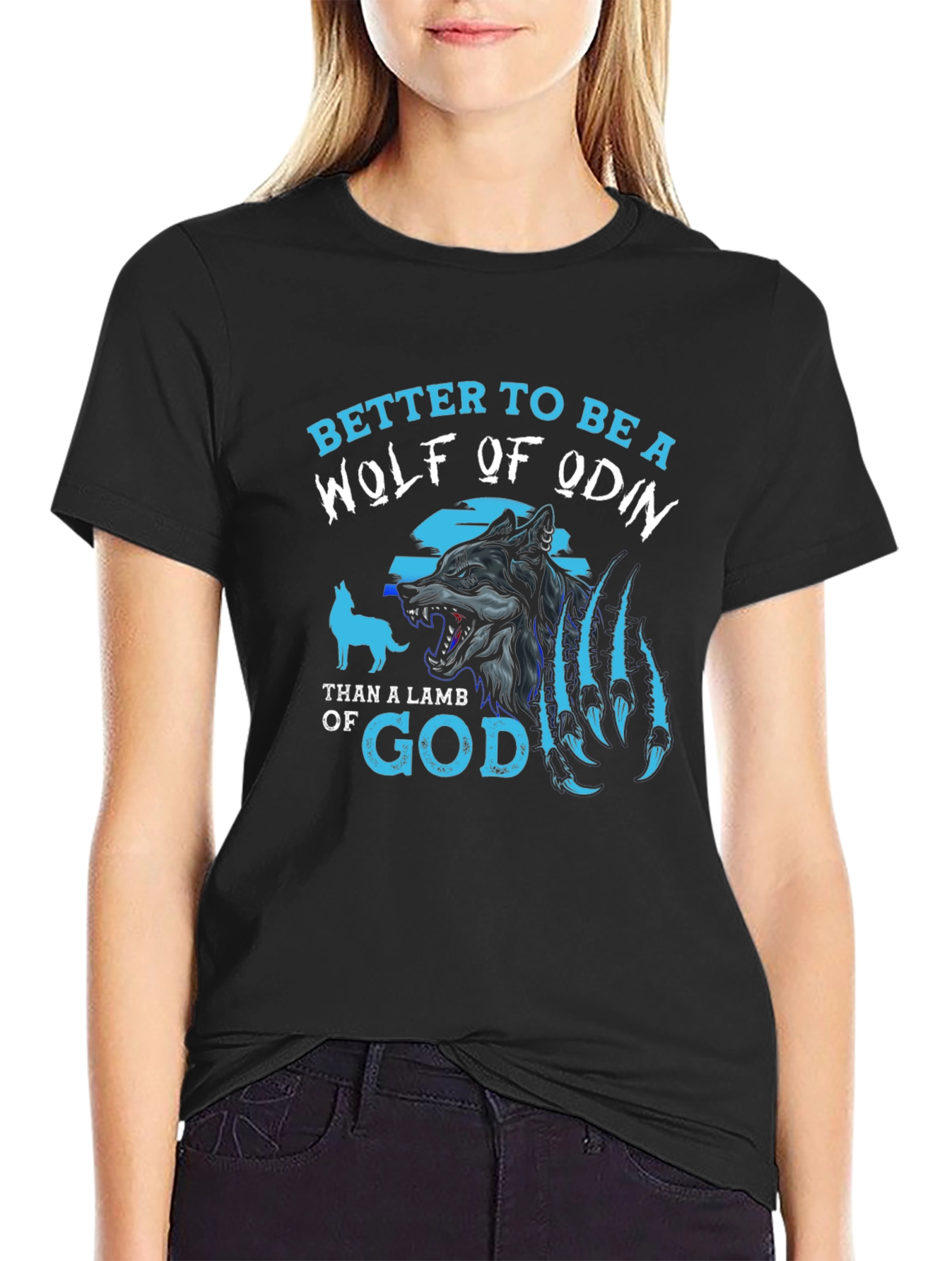 Wolf of Odin Graphic Tee - Black Viking Style Shirt
