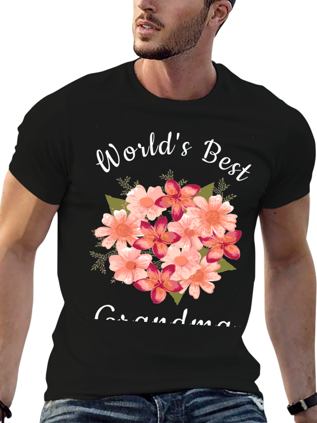 Worlds Best Grandma Floral T-Shirt