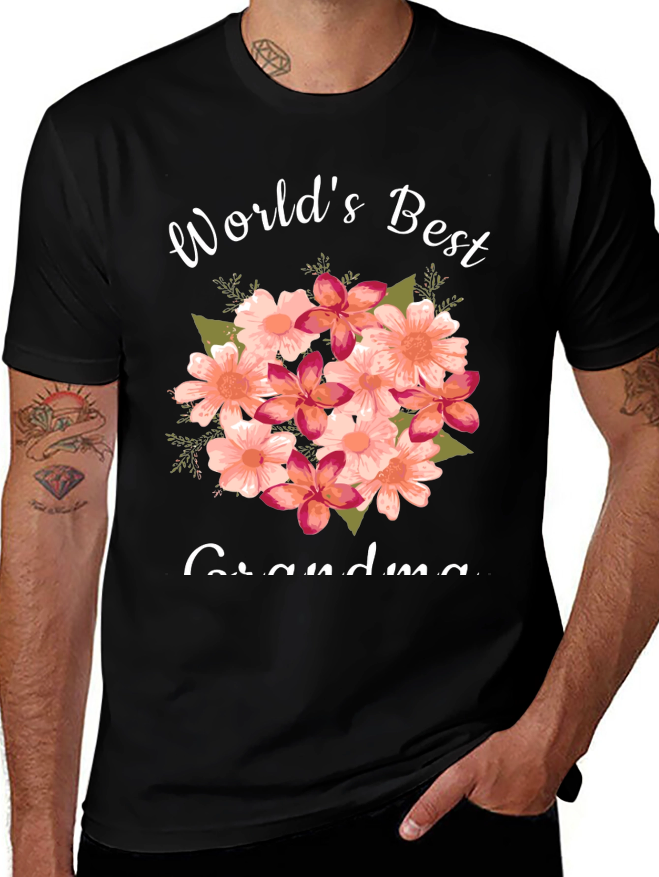 Worlds Best Grandma Floral T-Shirt