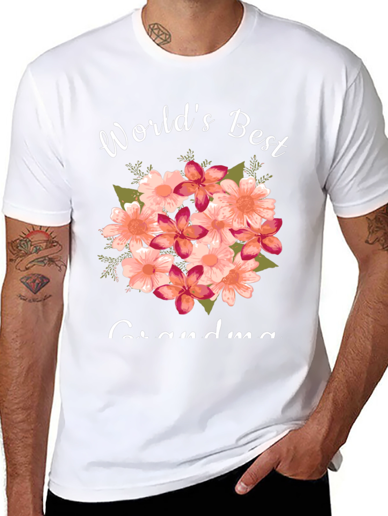 Worlds Best Grandma Floral T-Shirt