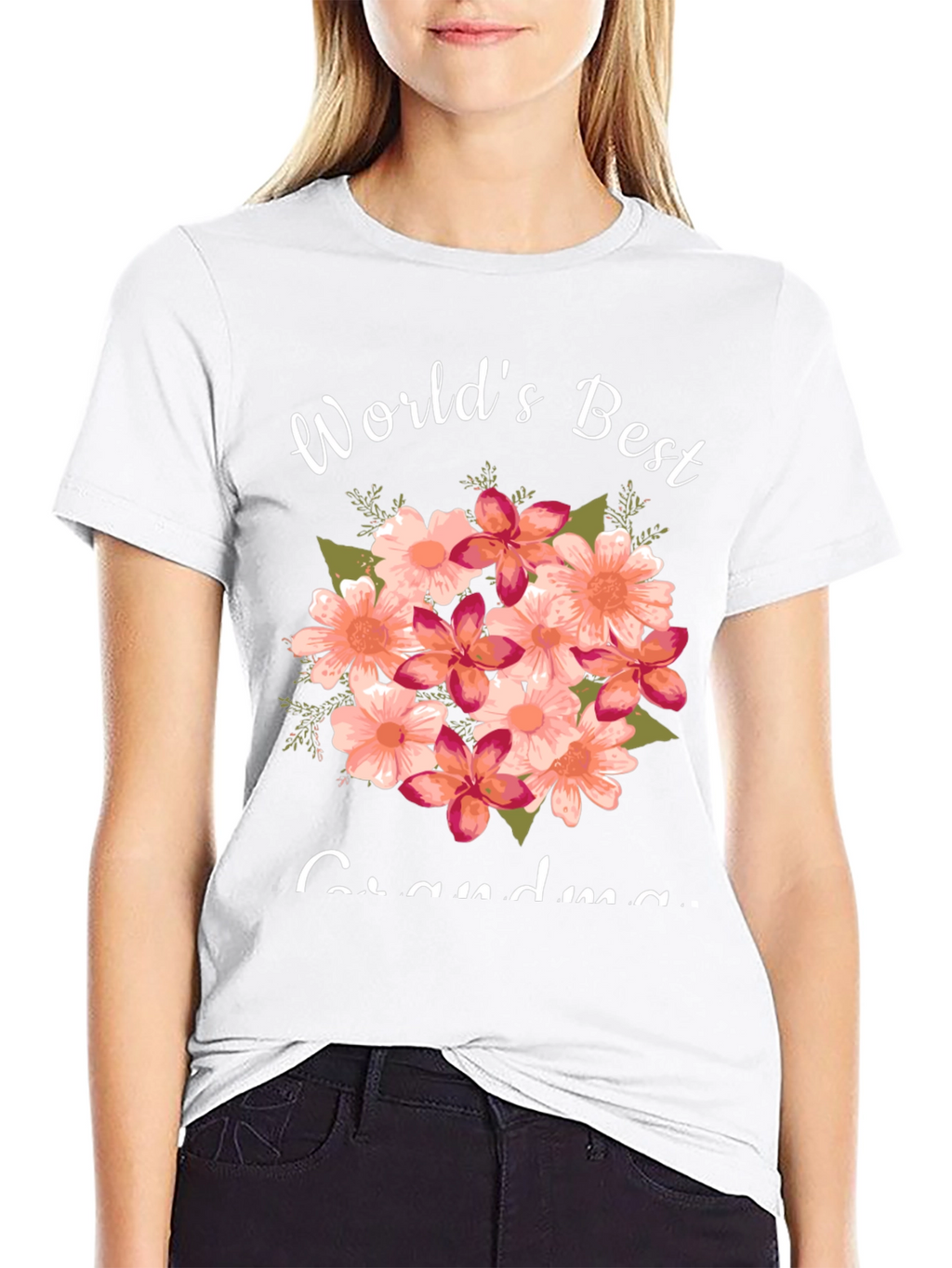 Worlds Best Grandma Floral T-Shirt