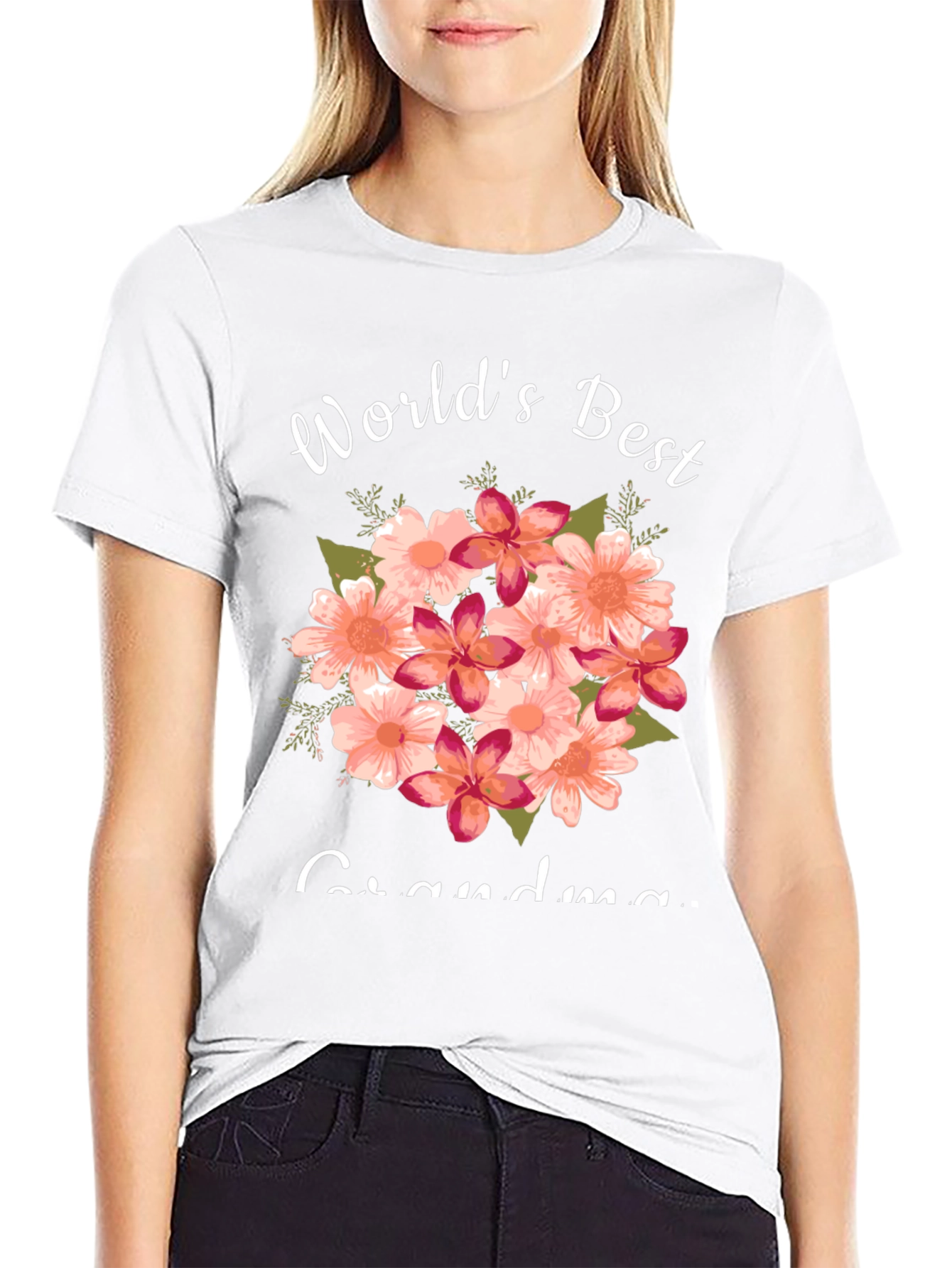 Worlds Best Grandma Floral T-Shirt
