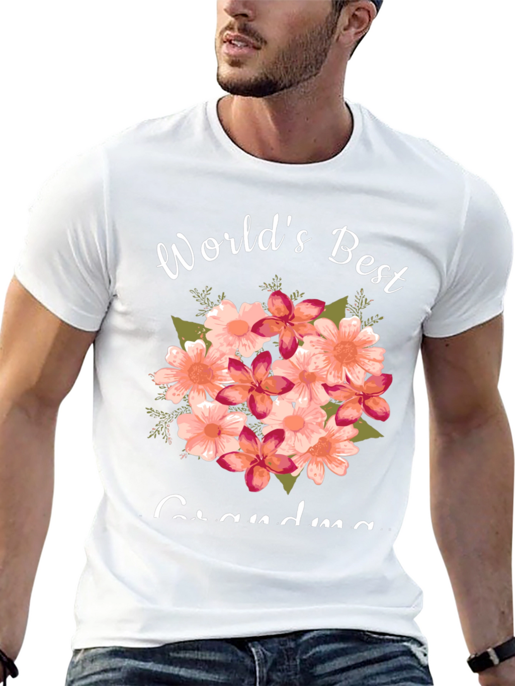 Worlds Best Grandma Floral T-Shirt