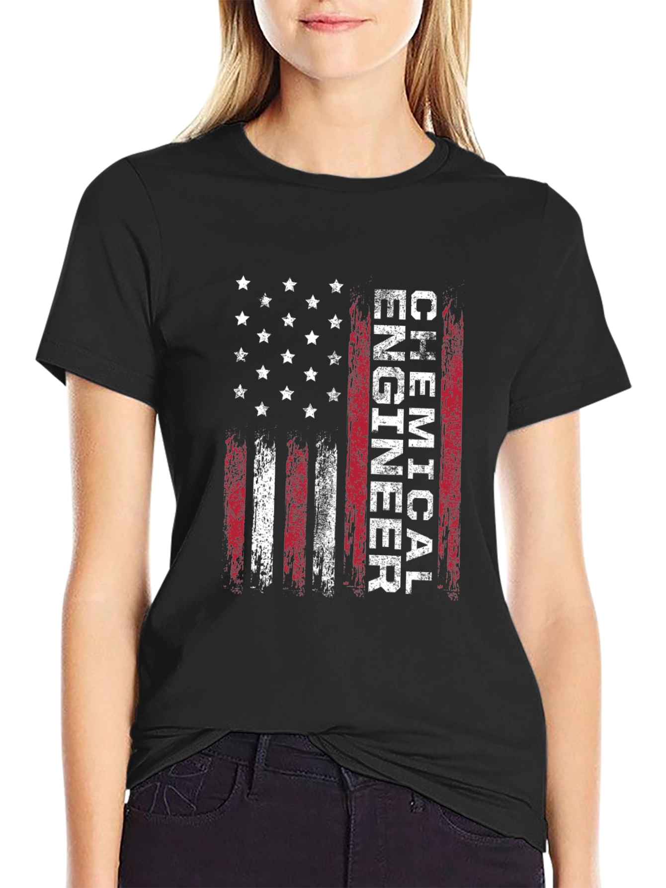 Chemical Engineer American Flag T-Shirt