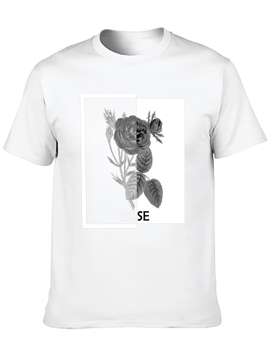 Black Rose Graphic Tee - Modern Floral Design