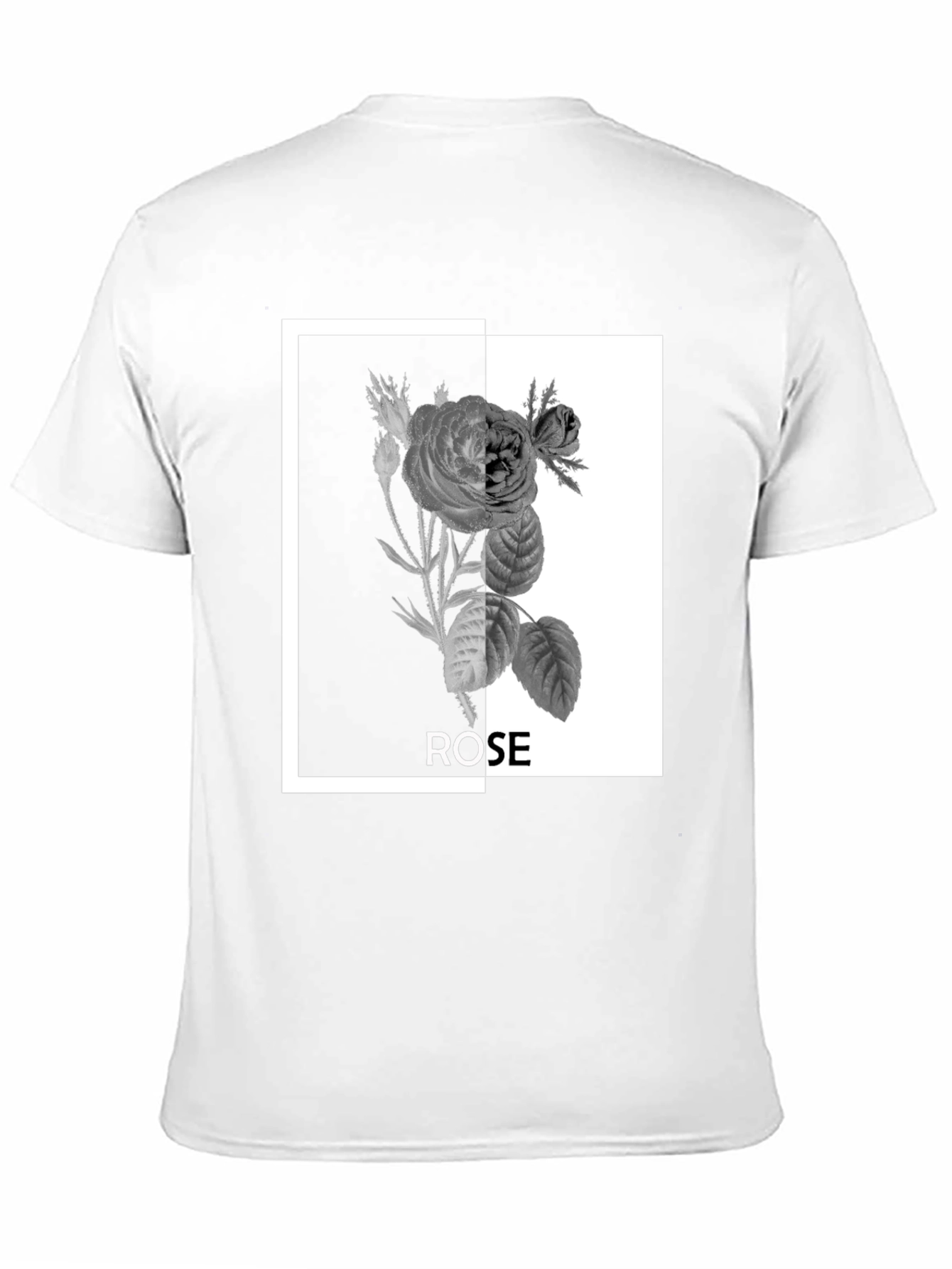 Black Rose Graphic Tee - Modern Floral Design