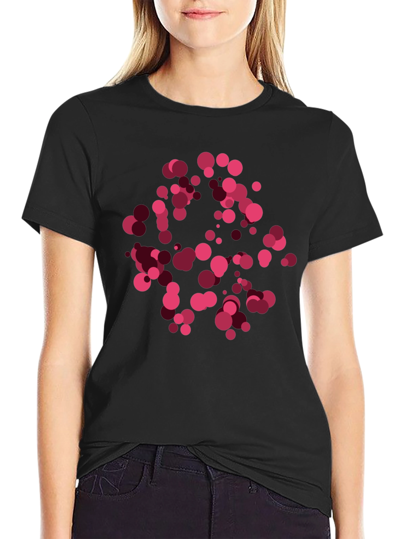 Abstract Dots Black T-Shirt
