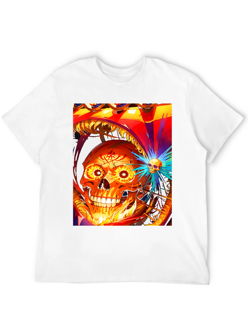 Fiery Skull Graphic Tee - Bold Design