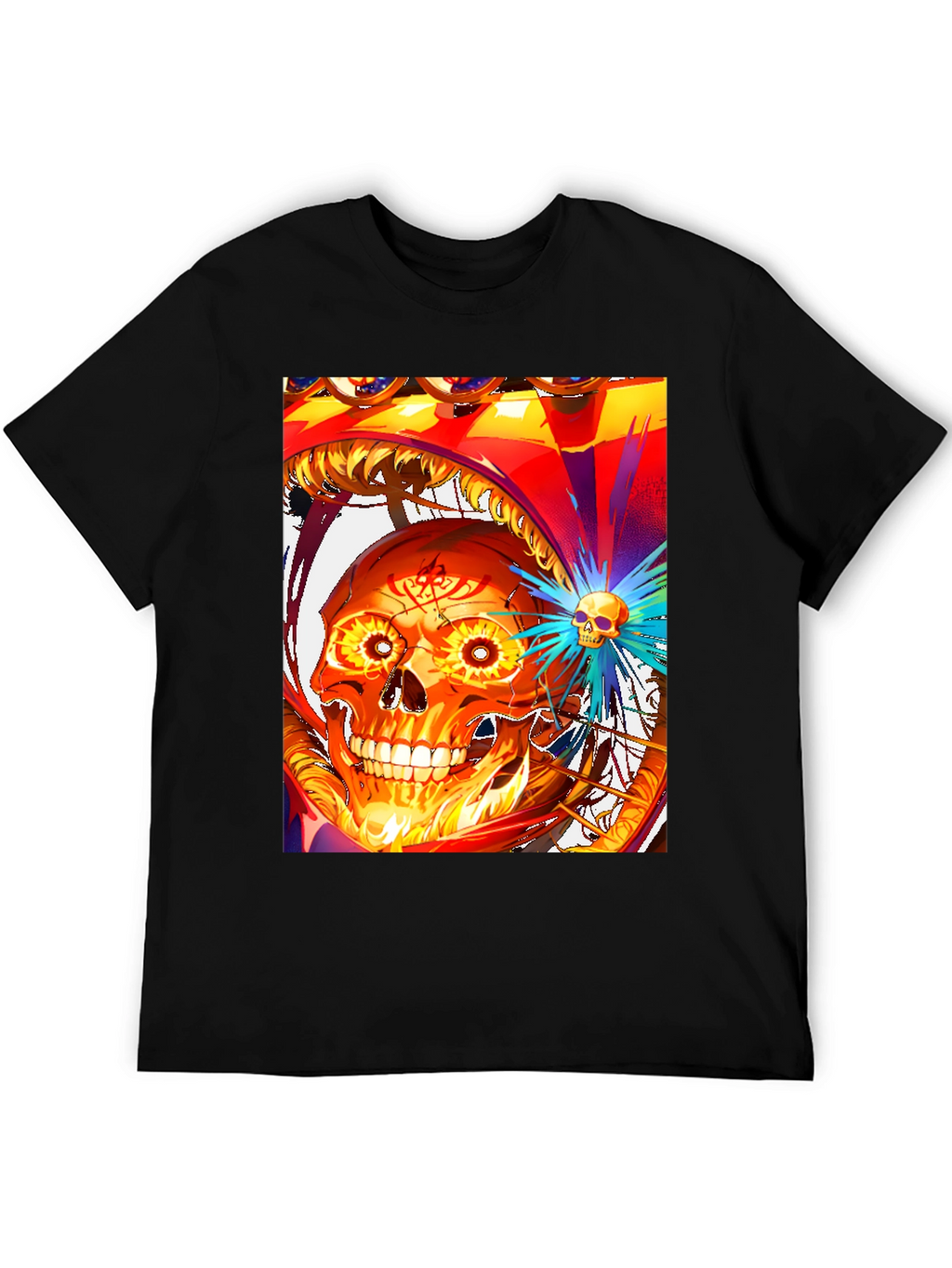 Fiery Skull Graphic Tee - Bold Design