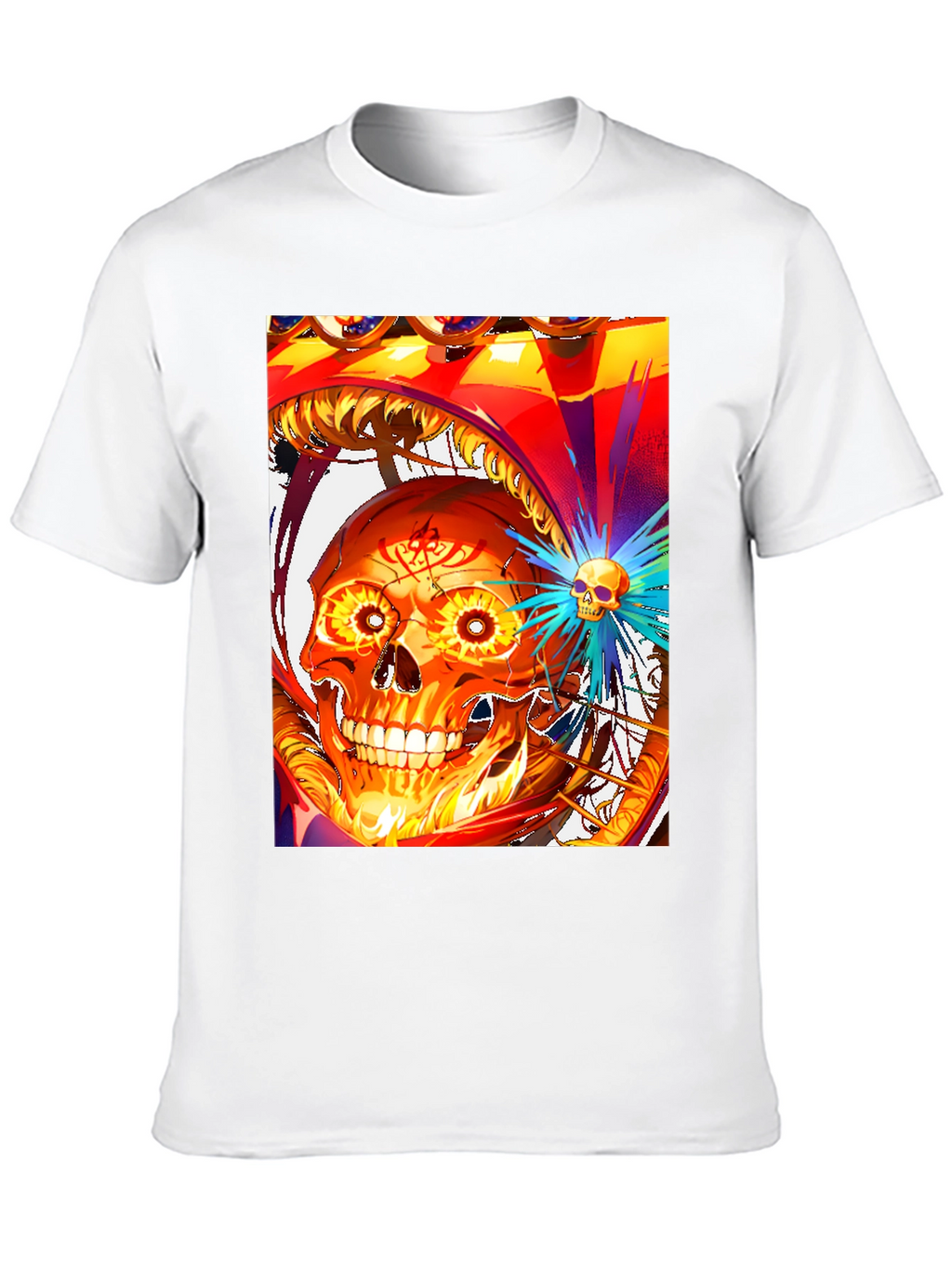 Fiery Skull Graphic Tee - Bold Design