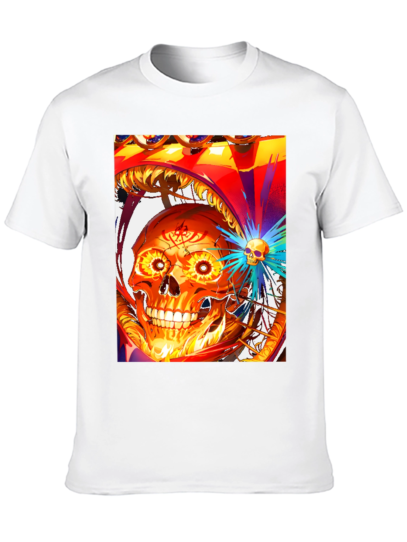 Fiery Skull Graphic Tee - Bold Design