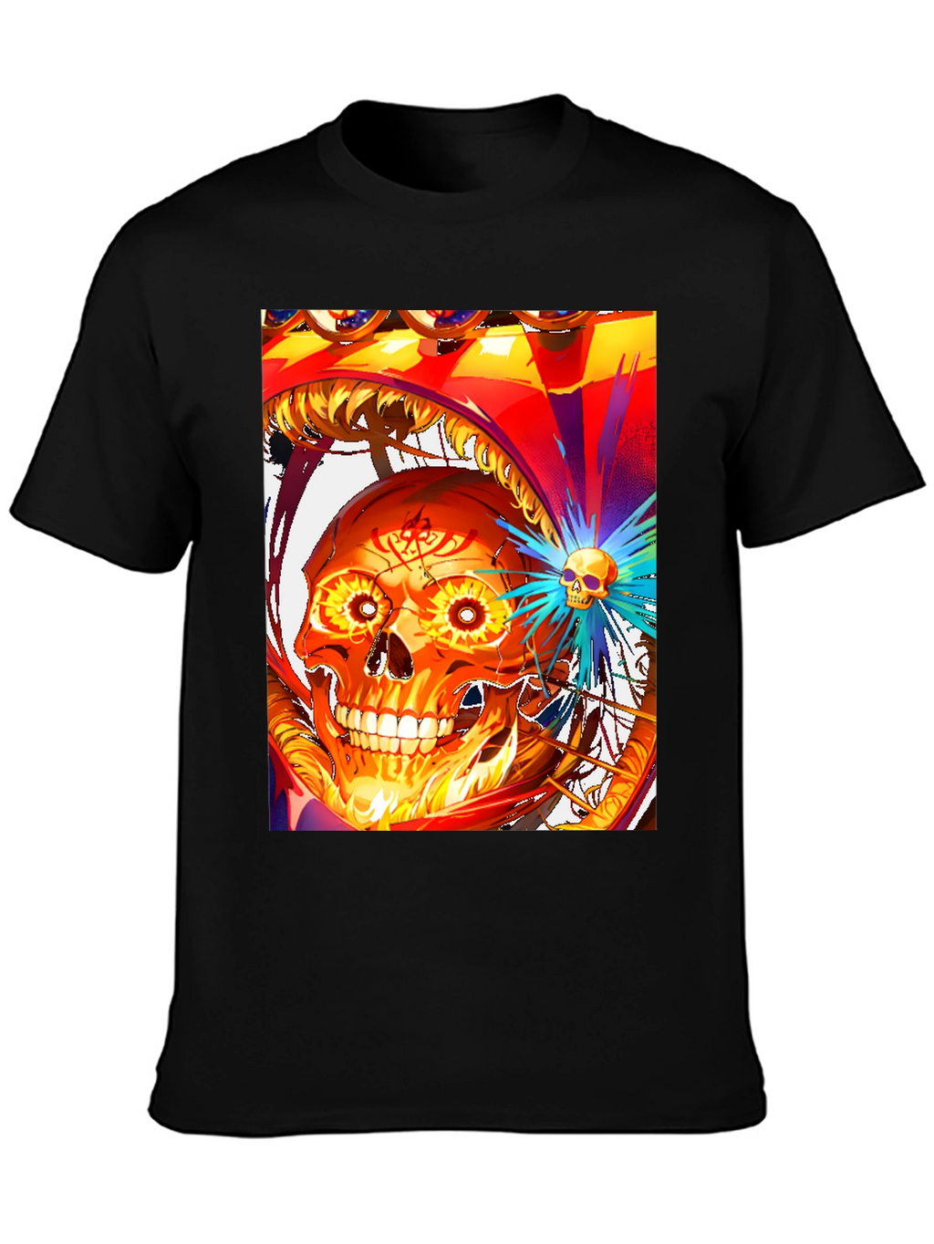 Fiery Skull Graphic Tee - Bold Design