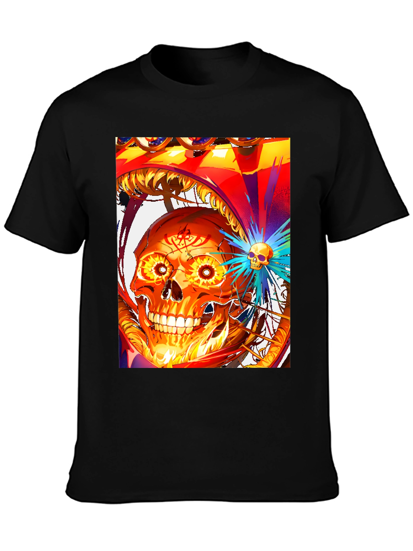 Fiery Skull Graphic Tee - Bold Design
