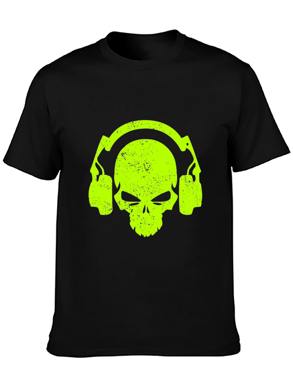 Skull Headphone Graphic Tee - Cool Black T-Shirt