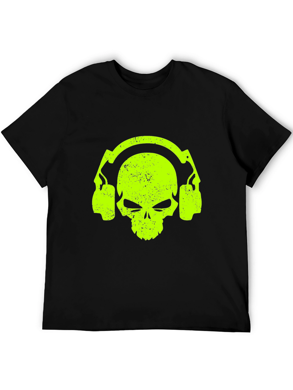 Skull Headphone Graphic Tee - Cool Black T-Shirt