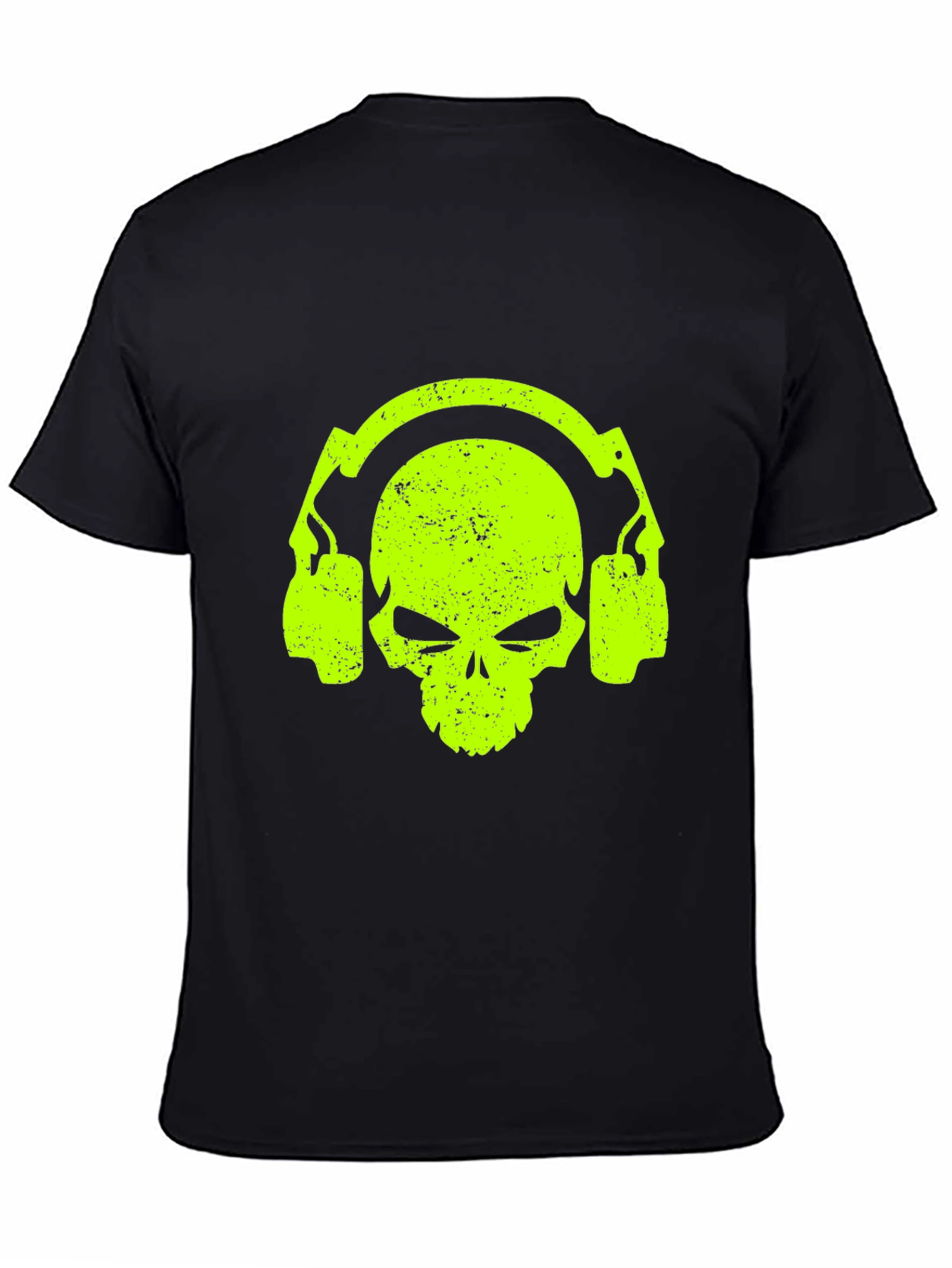 Skull Headphone Graphic Tee - Cool Black T-Shirt