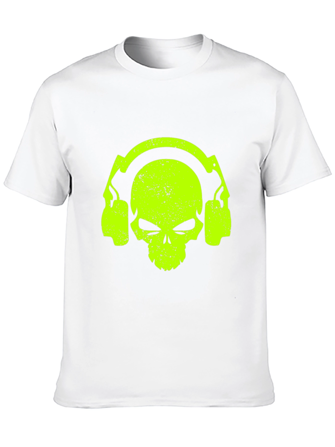 Skull Headphone Graphic Tee - Cool Black T-Shirt