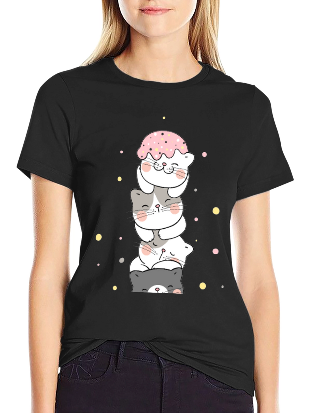 Cute Stacked Cats T-Shirt