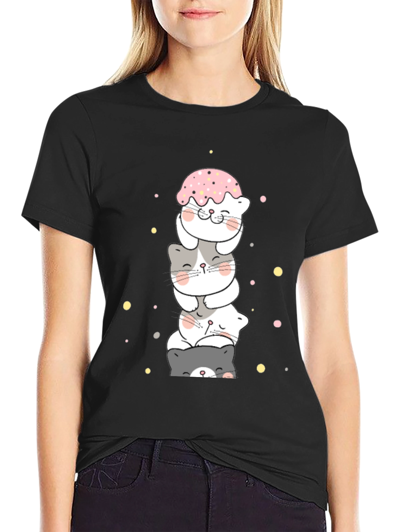 Cute Stacked Cats T-Shirt