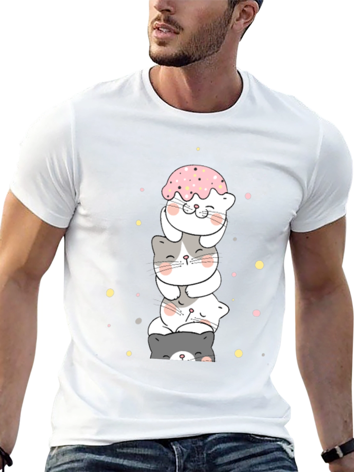 Cute Stacked Cats T-Shirt