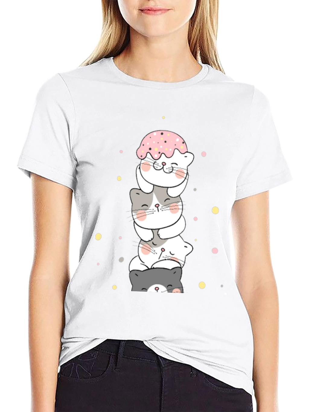 Cute Stacked Cats T-Shirt
