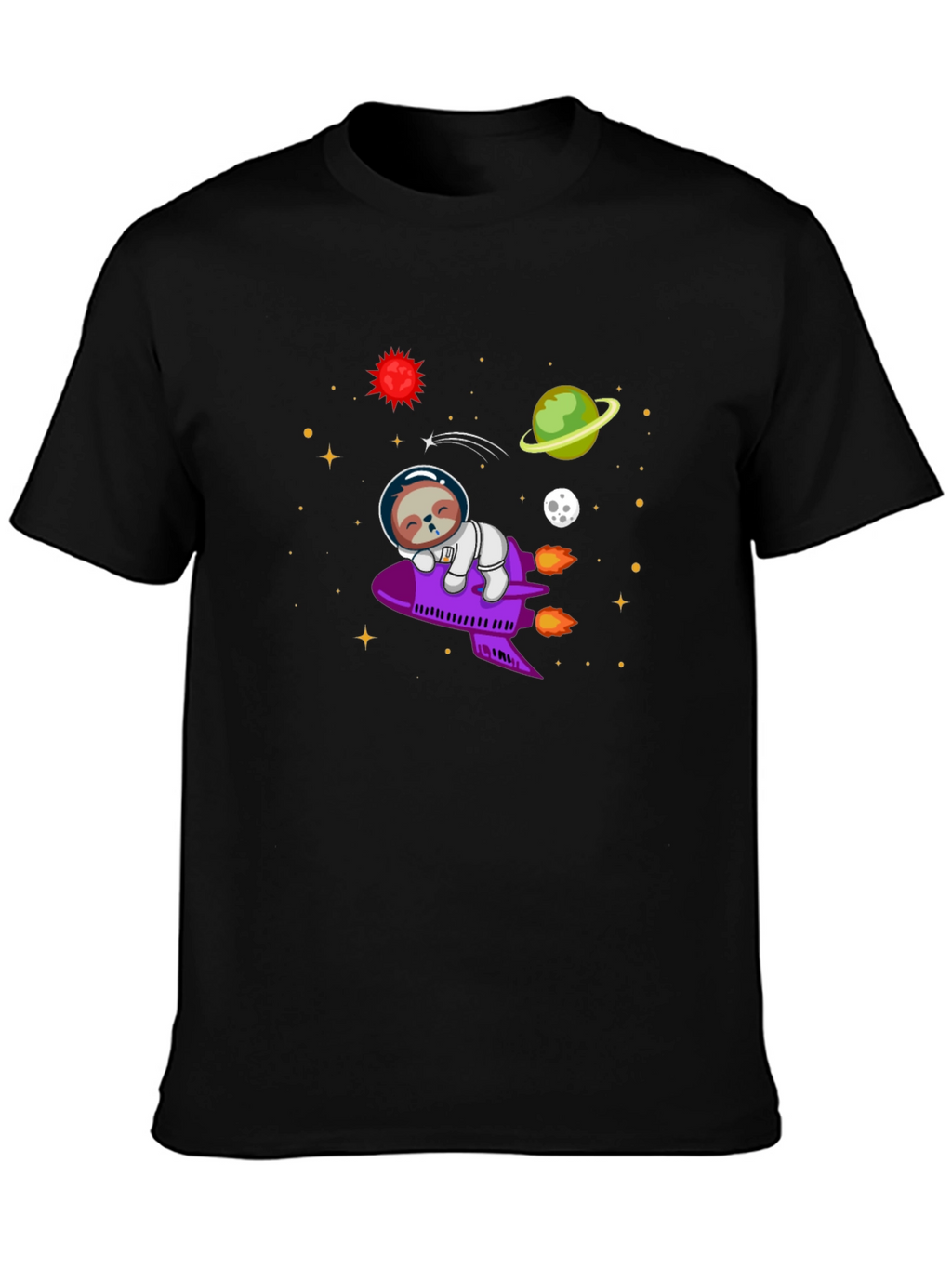 Sloth Astronaut T-Shirt - Space Rocket Design
