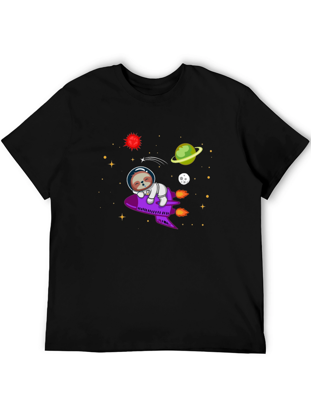 Sloth Astronaut T-Shirt - Space Rocket Design