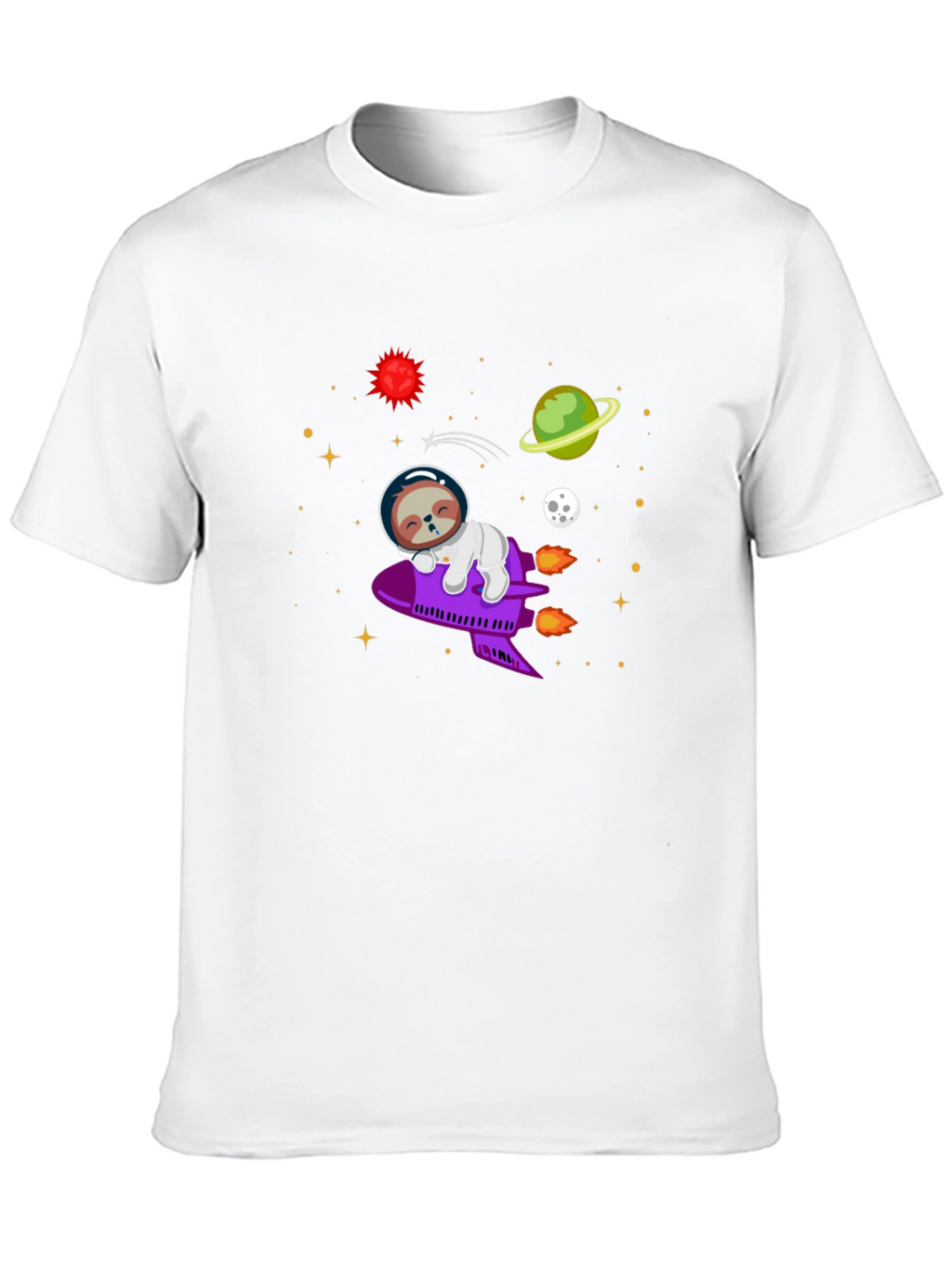 Sloth Astronaut T-Shirt - Space Rocket Design