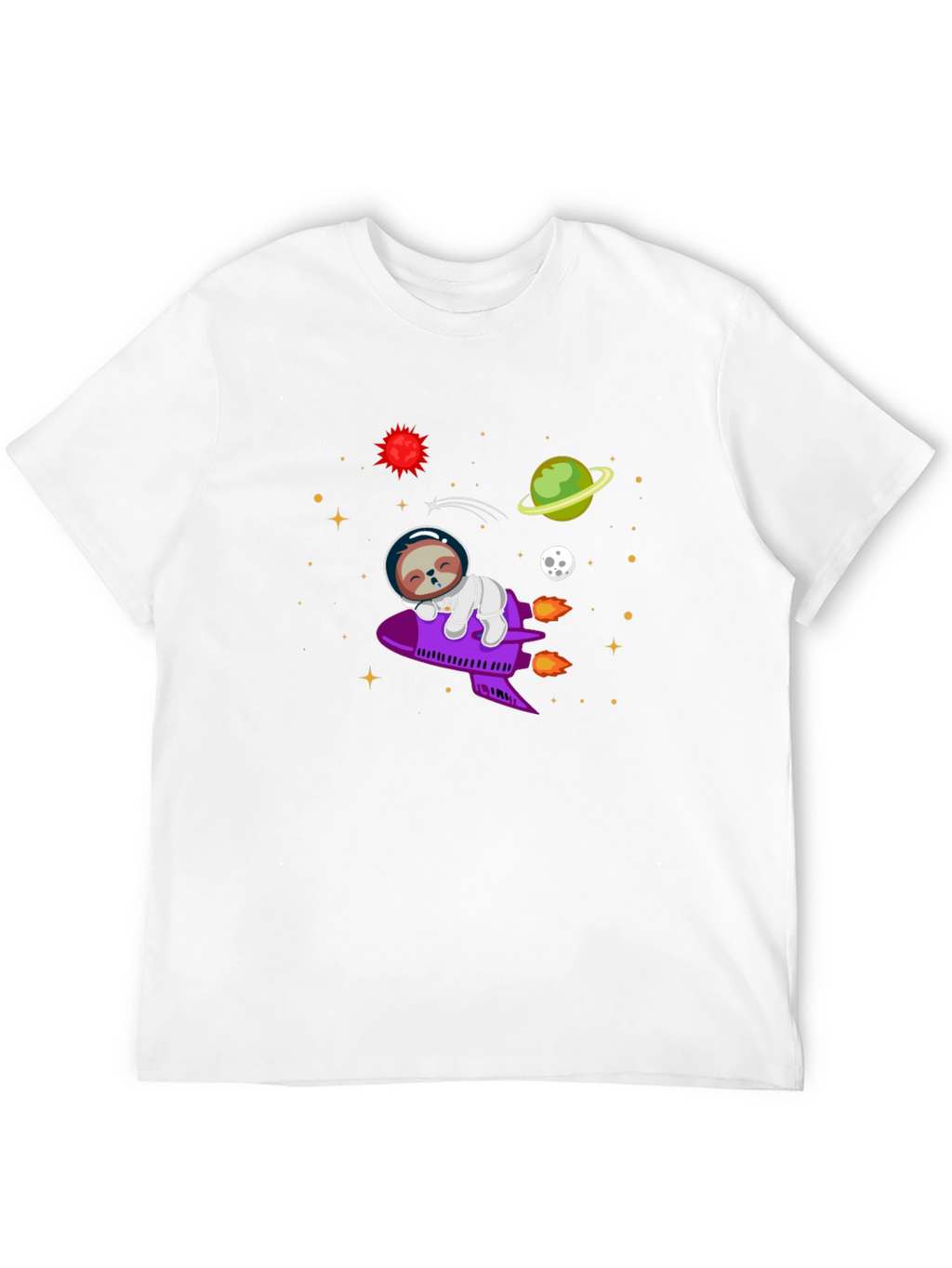 Sloth Astronaut T-Shirt - Space Rocket Design
