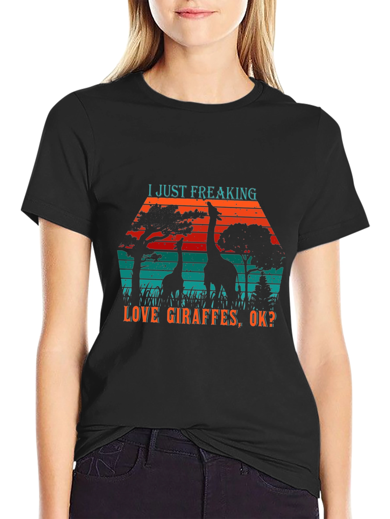 Giraffe Lover T-Shirt - I Just Freaking Love Giraffes Tee