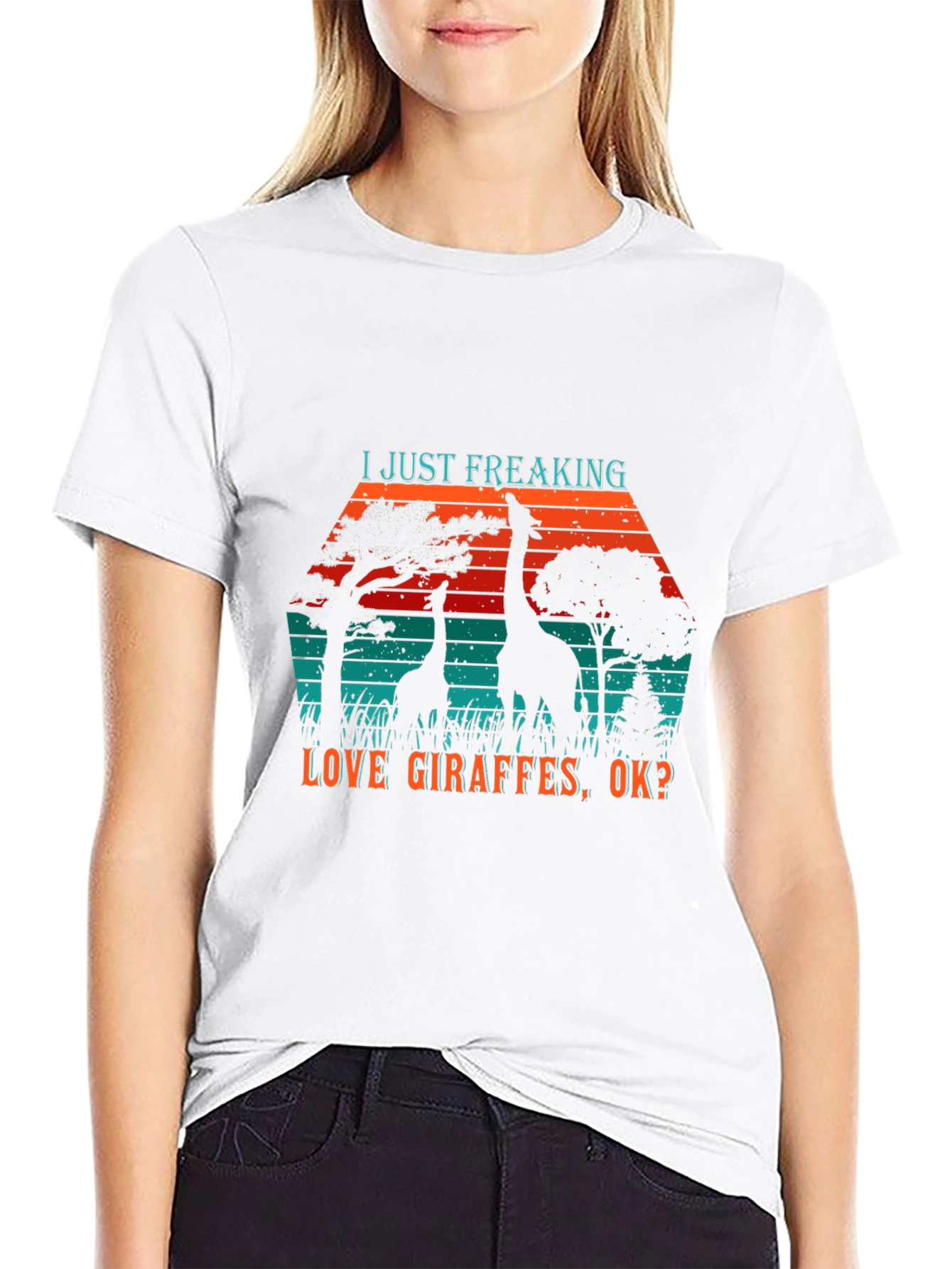 Giraffe Lover T-Shirt - I Just Freaking Love Giraffes Tee