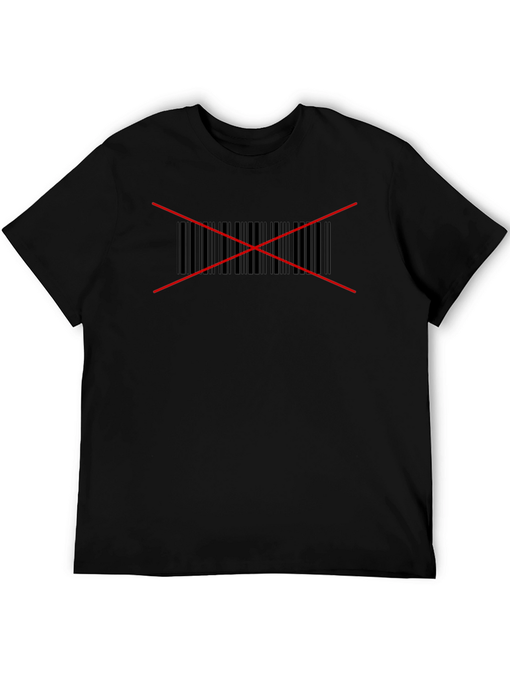 Edgy Barcode Rebellion Black T-Shirt