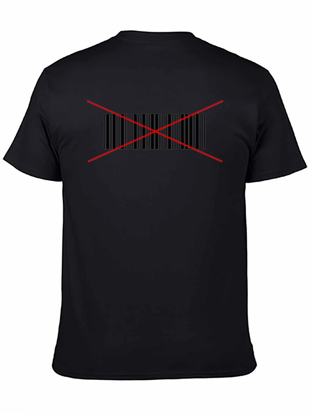 Edgy Barcode Rebellion Black T-Shirt