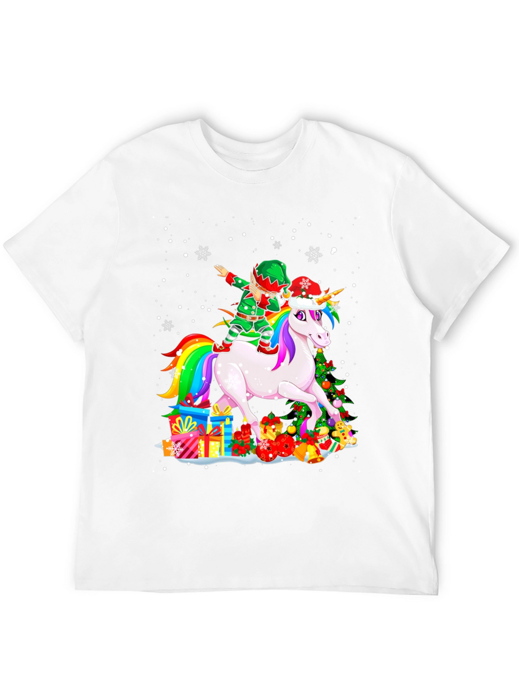 Christmas Unicorn Elf Dabbing T-Shirt