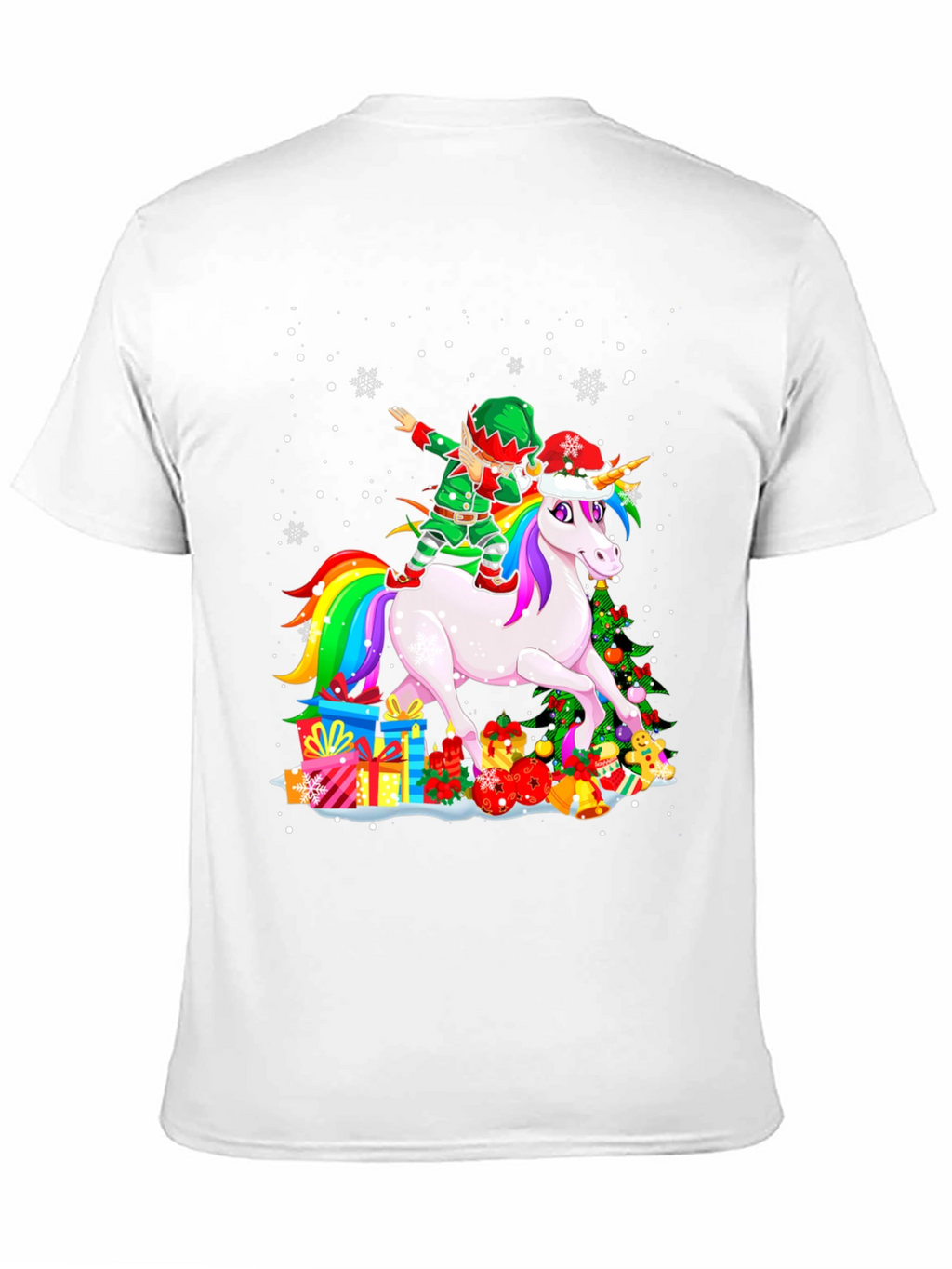 Christmas Unicorn Elf Dabbing T-Shirt
