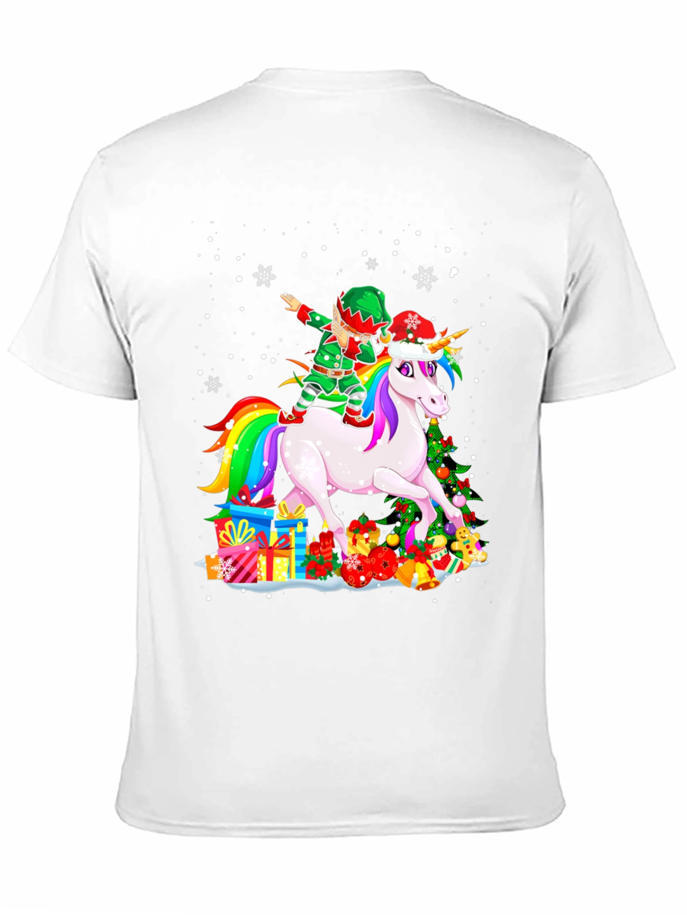 Christmas Unicorn Elf Dabbing T-Shirt