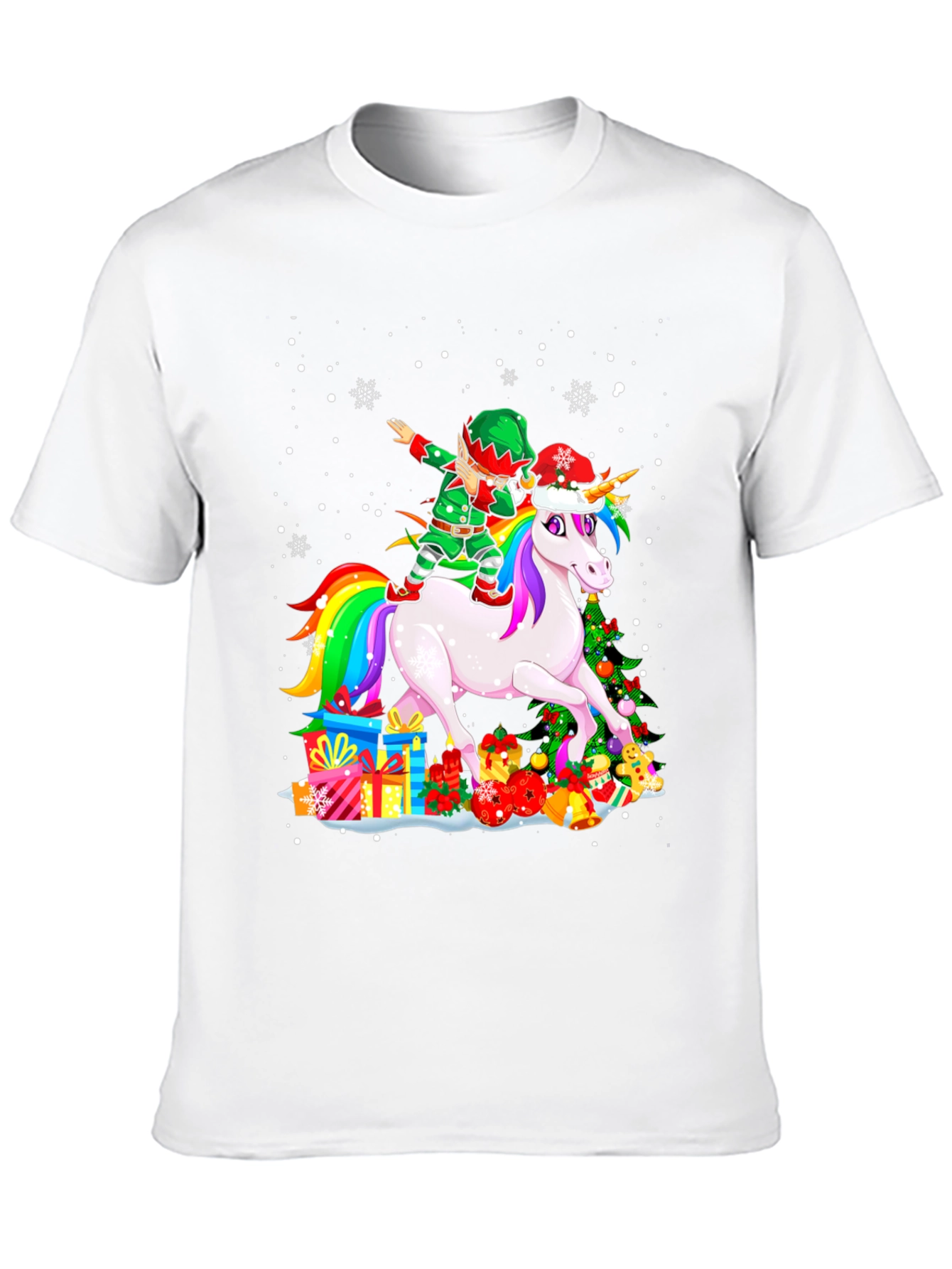 Christmas Unicorn Elf Dabbing T-Shirt
