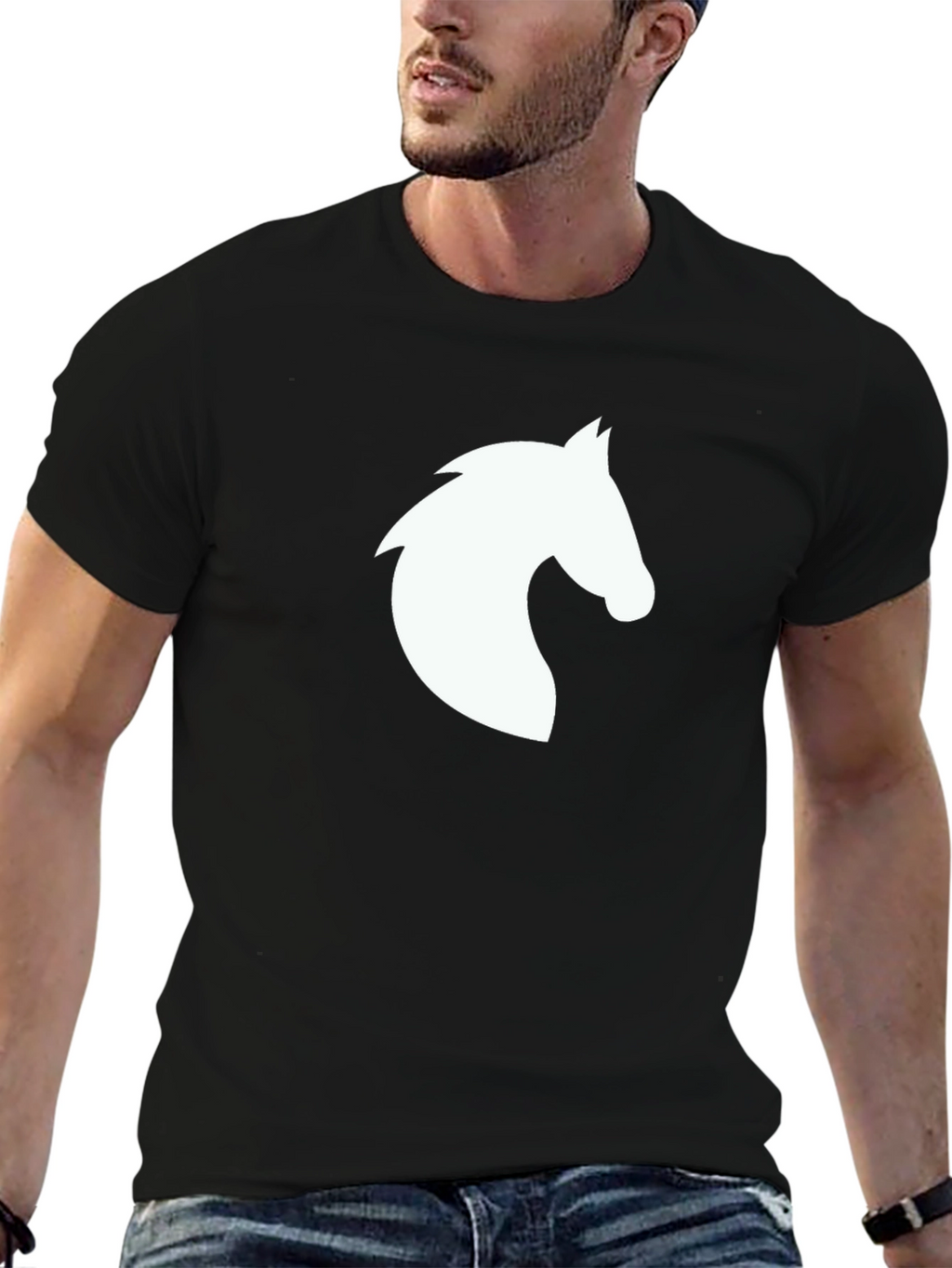 Horse Graphic Tee - Stylish Black T-Shirt