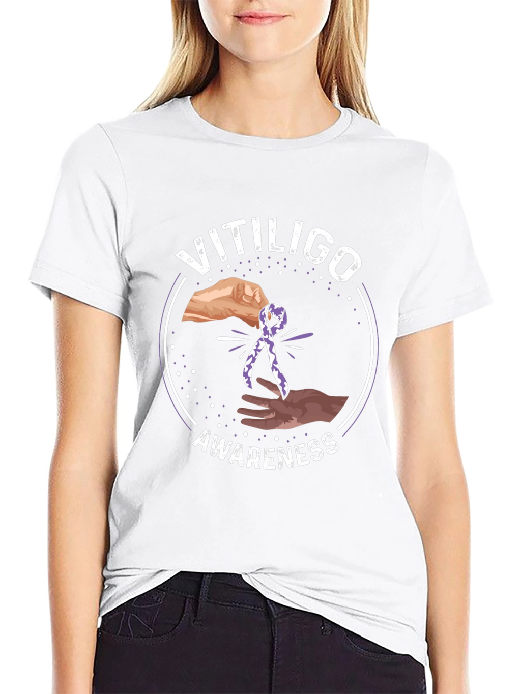 Vitiligo Awareness Ribbon T-Shirt