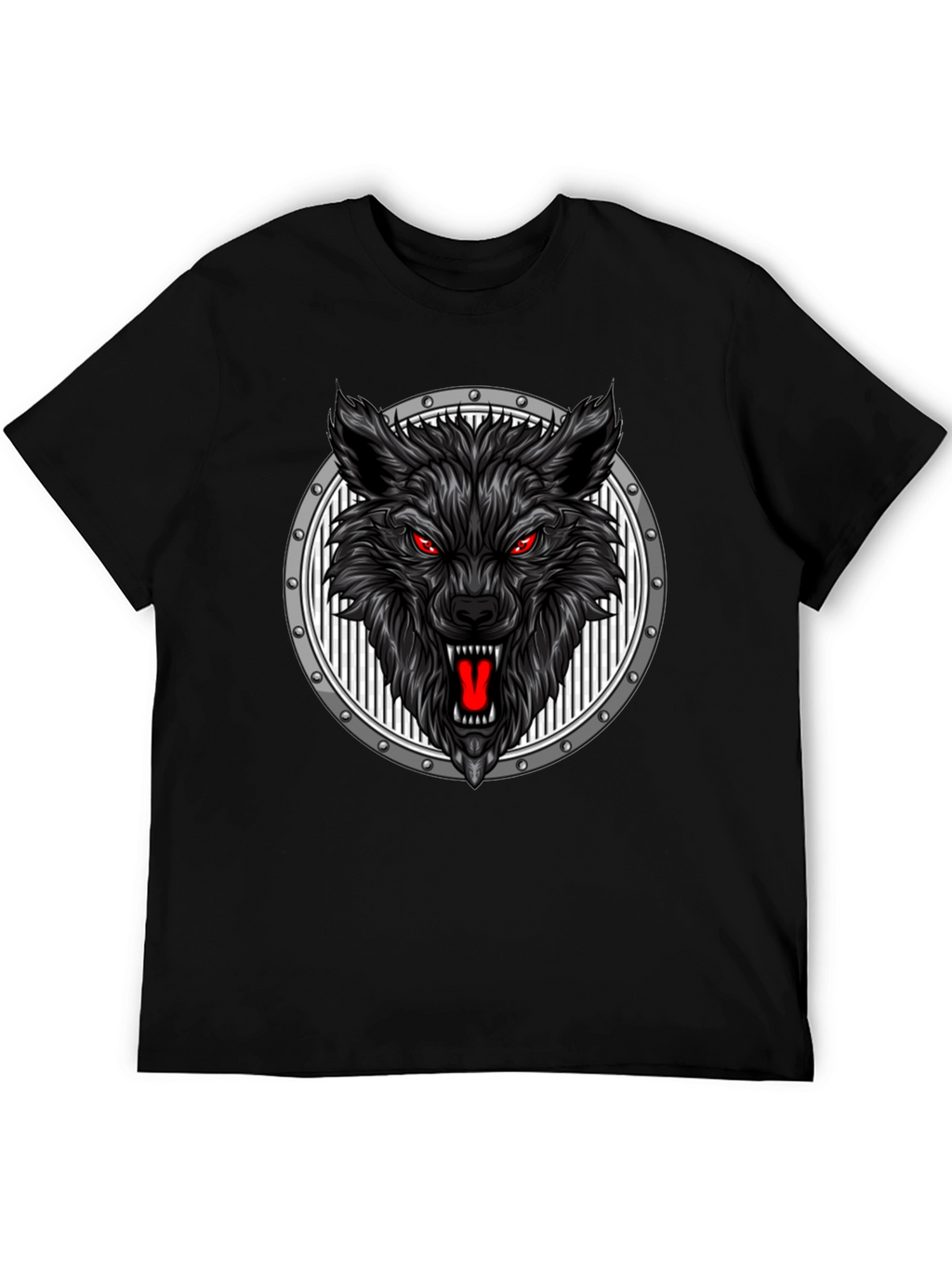 Wolf Head Graphic Black T-Shirt