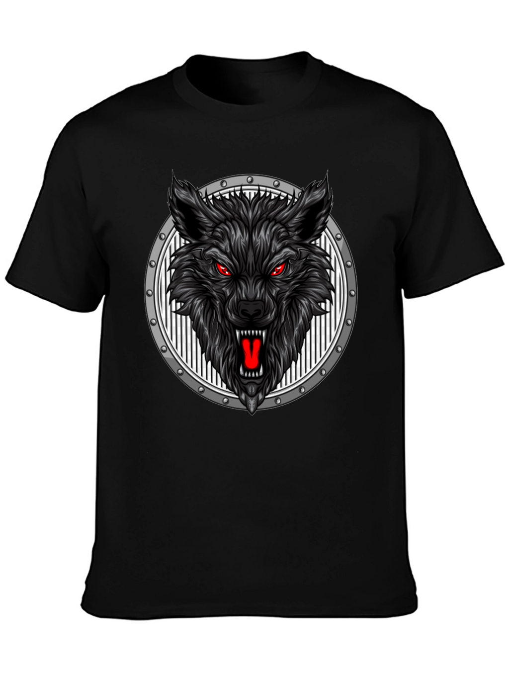 Wolf Head Graphic Black T-Shirt
