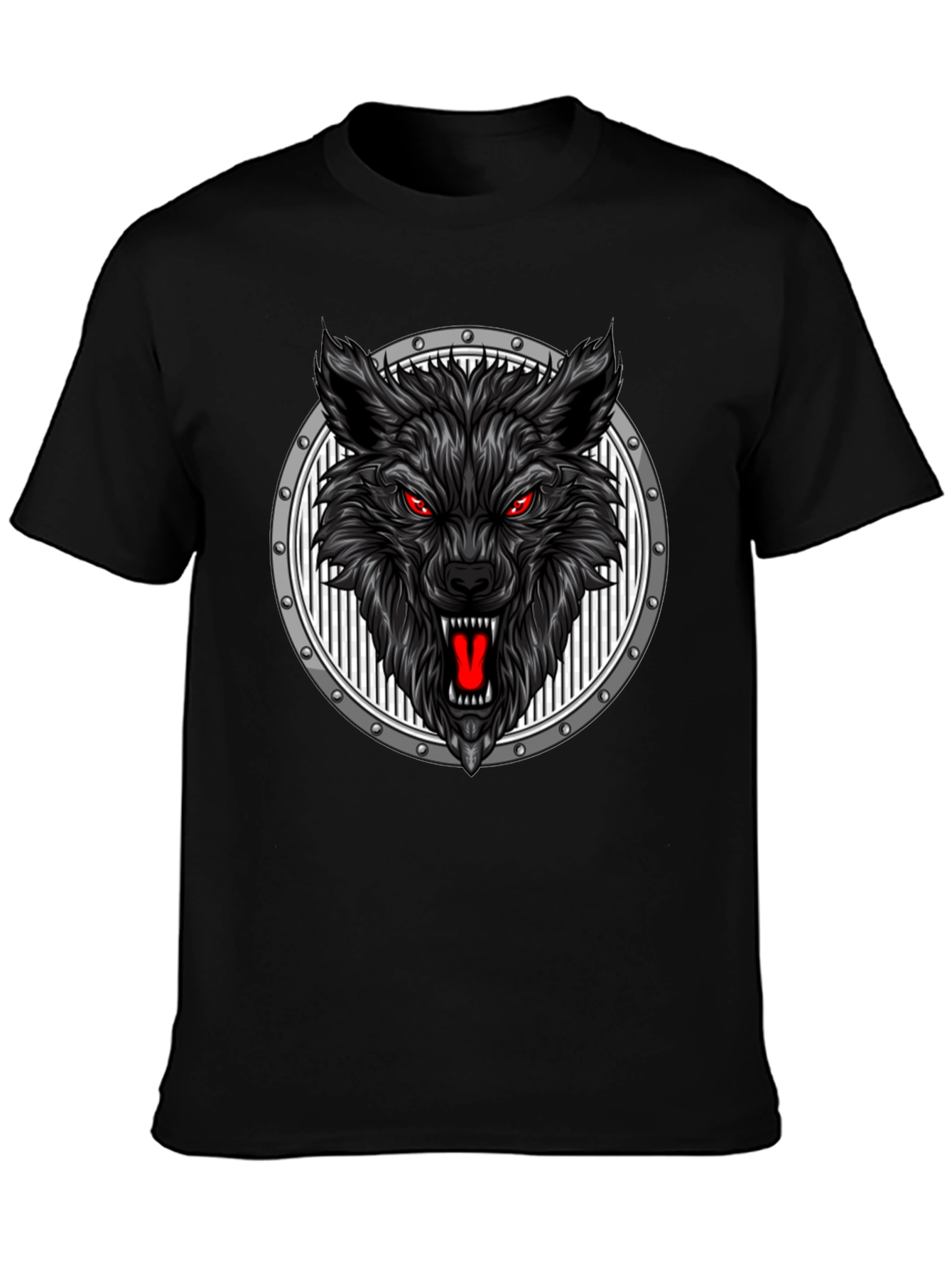 Wolf Head Graphic Black T-Shirt