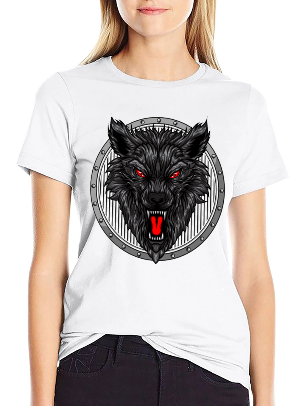 Wolf Head Graphic Black T-Shirt